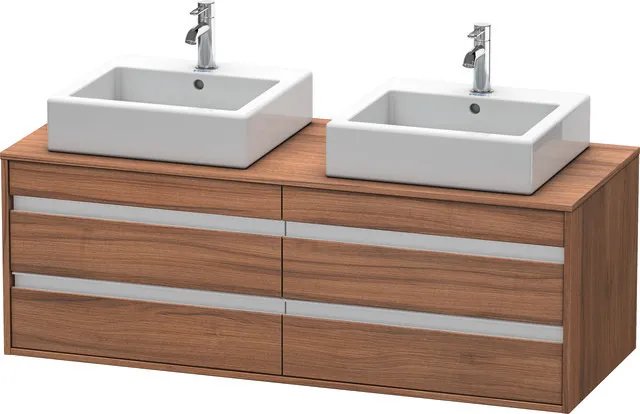 Duravit Waschtischunterschrank wandhängend „Ketho“ 140 × 49,6 × 55 cm Nussbaum Natur