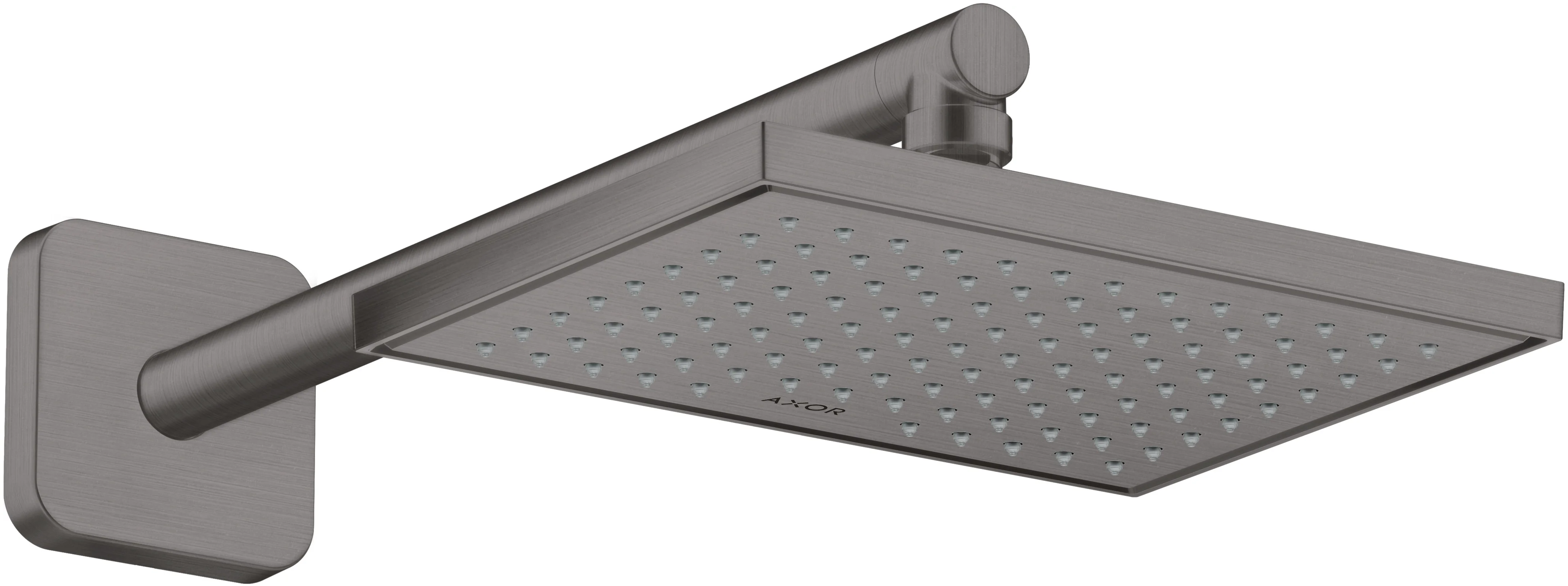 Hansgrohe AXOR ShowerSolutions Kopfbrause 1jet EcoSmart+ Brushed Black Chrome, 245 x 185 mm, winkelverstellbar, für Durchlauferhitzer geeignet