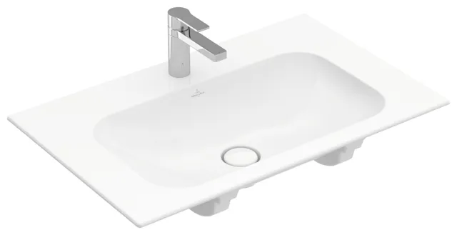 Villeroy & Boch Schrankwaschtisch aus TitanCeram „Finion“ 800 × 500 × 160 mm, mit Hahnlochbohrung, Hahnlochposition mittig in Weiß Alpin, mit CeramicPlus Villeroy & Boch Schrankwaschtisch aus TitanCeram „Finion“ 800 × 500 × 160 mm, mit Hahnlochbohrung, Hahnlochposition mittig in Weiß Alpin, mit CeramicPlus