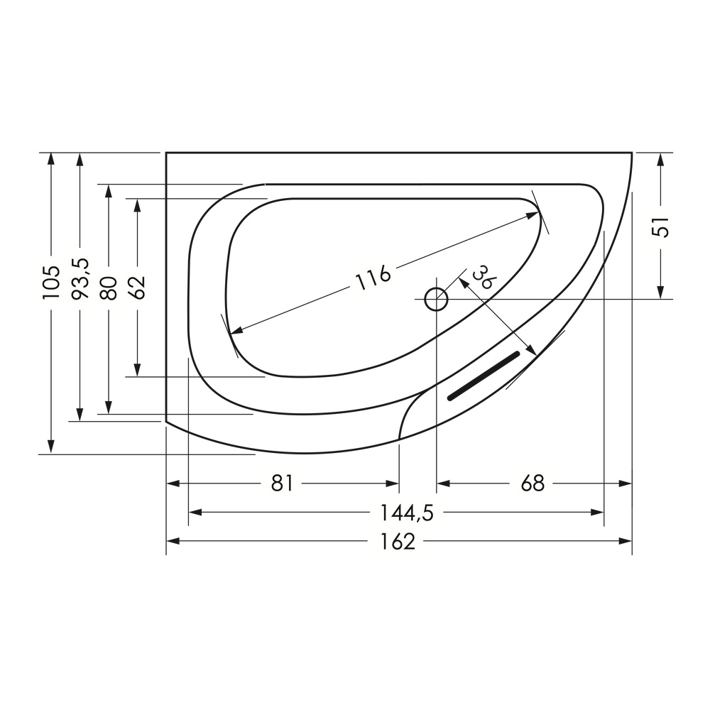 repaBAD asymmetrische Badewanne „Taurus“ eck 1620 × 940 mm, rechts in Weiß repaBAD asymmetrische Badewanne „Taurus“ eck 1620 × 940 mm, rechts in Weiß