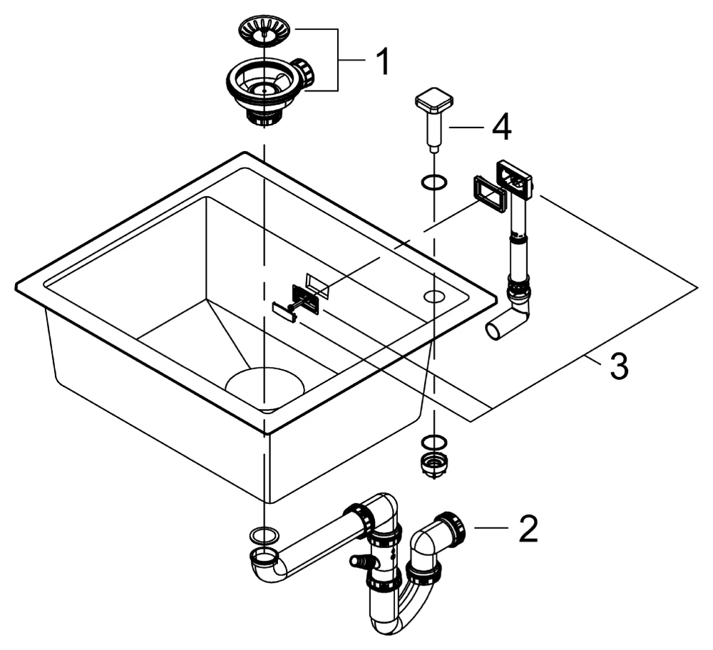 Kompositspüle K700 31651, Modell: K700 60-C 56/51 1.0, Montageart: Standard-Einbauspüle, Maße: 560 x 510 mm, 1 Becken: 500 x 360 x 200 mm, granit schwarz Kompositspüle K700 31651, Modell: K700 60-C 56/51 1.0, Montageart: Standard-Einbauspüle, Maße: 560 x 510 mm, 1 Becken: 500 x 360 x 200 mm, granit schwarz