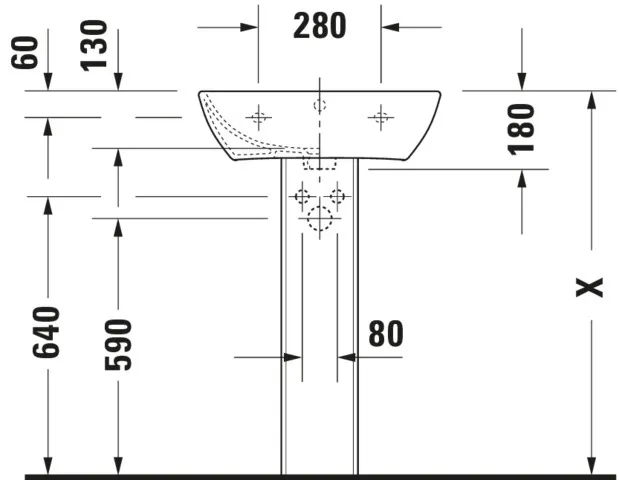 Wandwaschtisch „ME by Starck“, mit Überlauf, Hahnlochposition mittig in Weiß Hochglanz Wandwaschtisch „ME by Starck“, mit Überlauf, Hahnlochposition mittig in Weiß Hochglanz