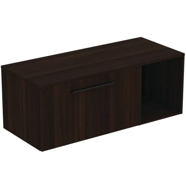 Möbel-Set 120cm i.life B 1 Auszug 1 offenes Fach Griff Schwarz Weiß matt