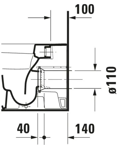 Stand-Tiefspül-WC back to wall „DuraStyle“ 37 × 40 × 57,5 cm