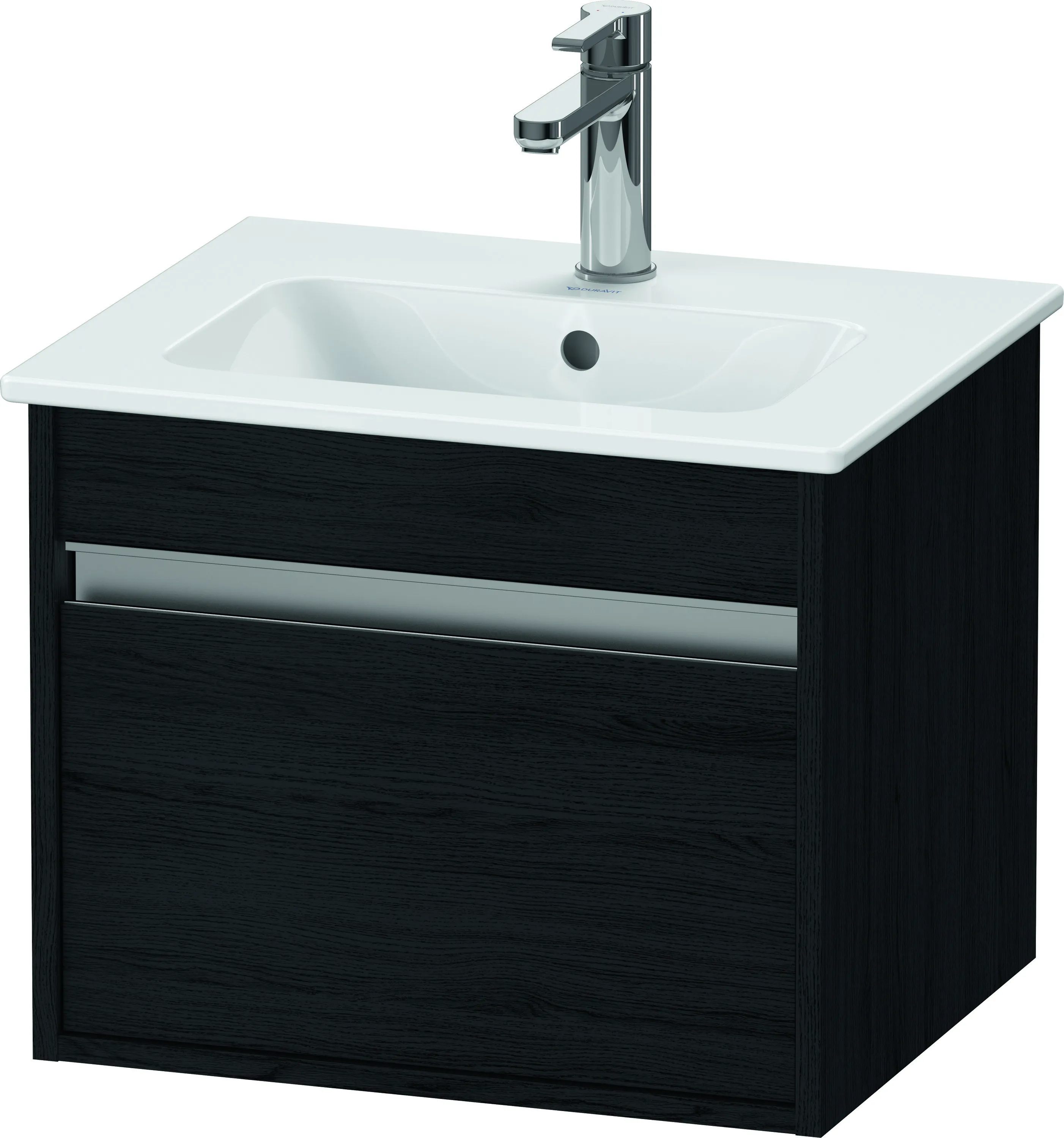 Duravit Waschtischunterschrank wandhängend „Ketho“ 50 × 41 × 41,2 cm in Eiche Schwarz Duravit Waschtischunterschrank wandhängend „Ketho“ 50 × 41 × 41,2 cm in Eiche Schwarz