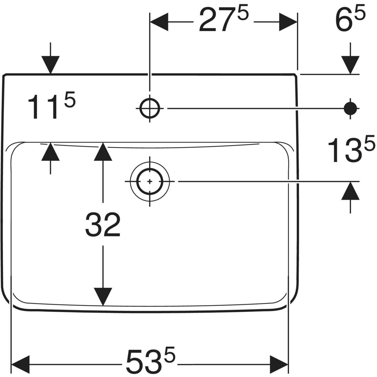 KG Waschtisch Renova Nr. 1 Plan 222257 550x440mm KeraTect weiß(alpin), Sonderpreis KG Waschtisch Renova Nr. 1 Plan 222257 550x440mm KeraTect weiß(alpin), Sonderpreis