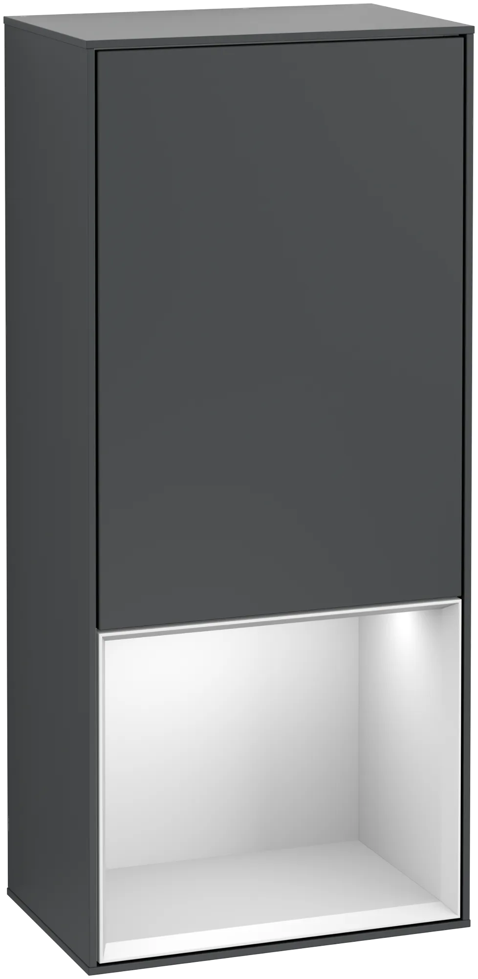 Villeroy & Boch Seitenschrank „Finion“ 41,8 × 93,6 cm 1 Tür, Anschlag rechts, mit Wand- und Regalelementbeleuchtung Anschlag rechts