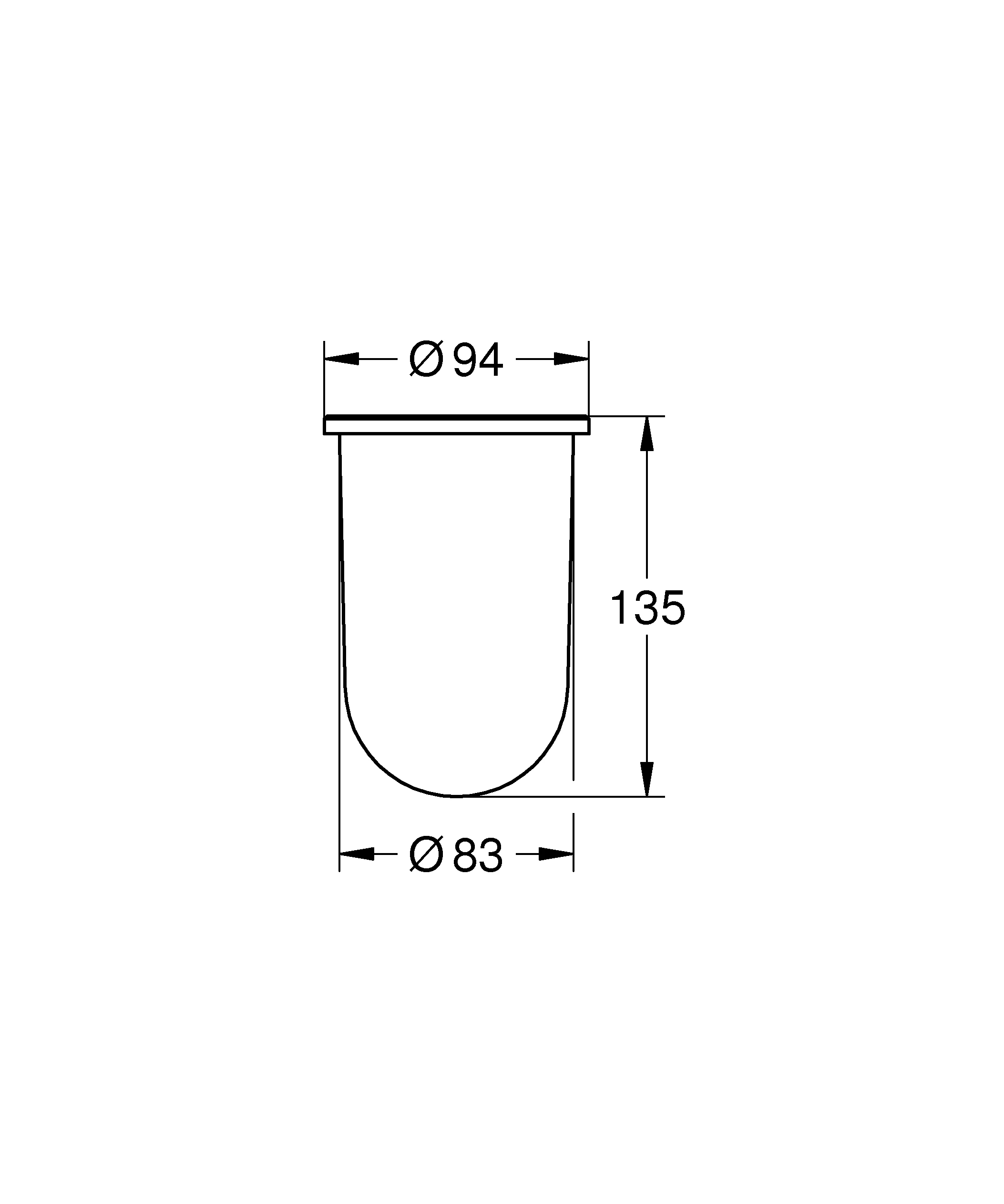 Ersatzglas 40393, für Essentials Toilettenbürstengarnitur