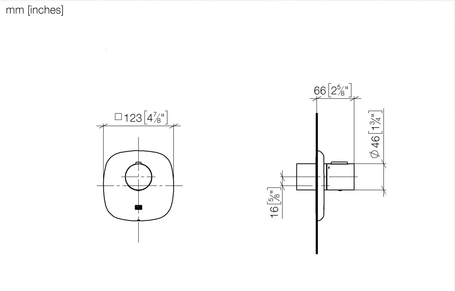 Dornbracht COYA xTOOL UP-Thermostat ohne Mengenregulierung, Chrom, Abdeckplatte 123 x 123 mm, Skalengriff mit Sicherheitssperre bei 38°C Dornbracht COYA xTOOL UP-Thermostat ohne Mengenregulierung, Chrom, Abdeckplatte 123 x 123 mm, Skalengriff mit Sicherheitssperre bei 38°C