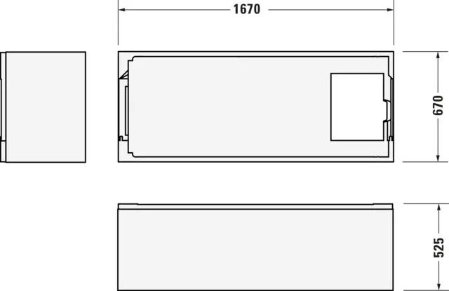 Duravit Badewanne „No.1“ rechteck 170 × 70 cm, Fußablauf