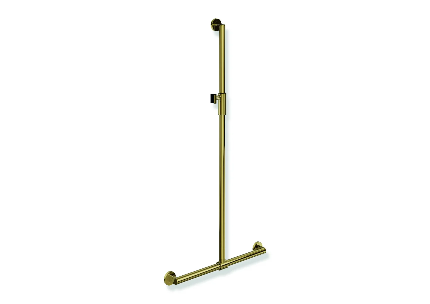 HEWI Duschhandlauf System 900, Edelstahl PVD Gold glänzend, 1.250 x 610 mm, verschiebbare Brausehalterstange HEWI Duschhandlauf System 900, Edelstahl PVD Gold glänzend, 1.250 x 610 mm, verschiebbare Brausehalterstange