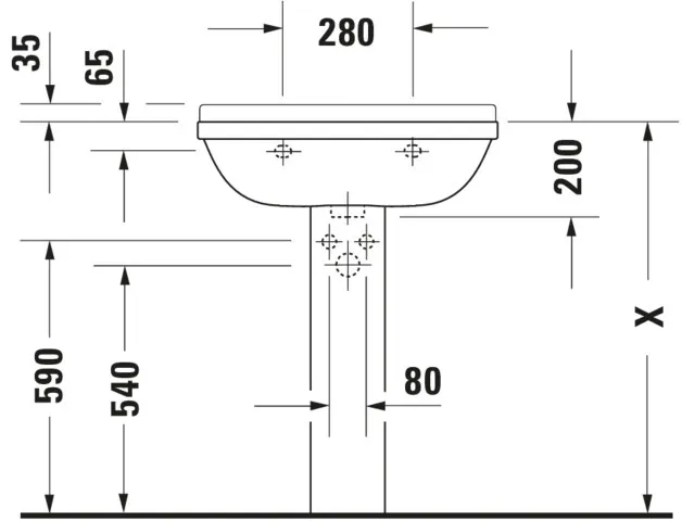 Wandwaschtisch „Starck 3“, mit Überlauf, Hahnlochposition mittig Wandwaschtisch „Starck 3“, mit Überlauf, Hahnlochposition mittig
