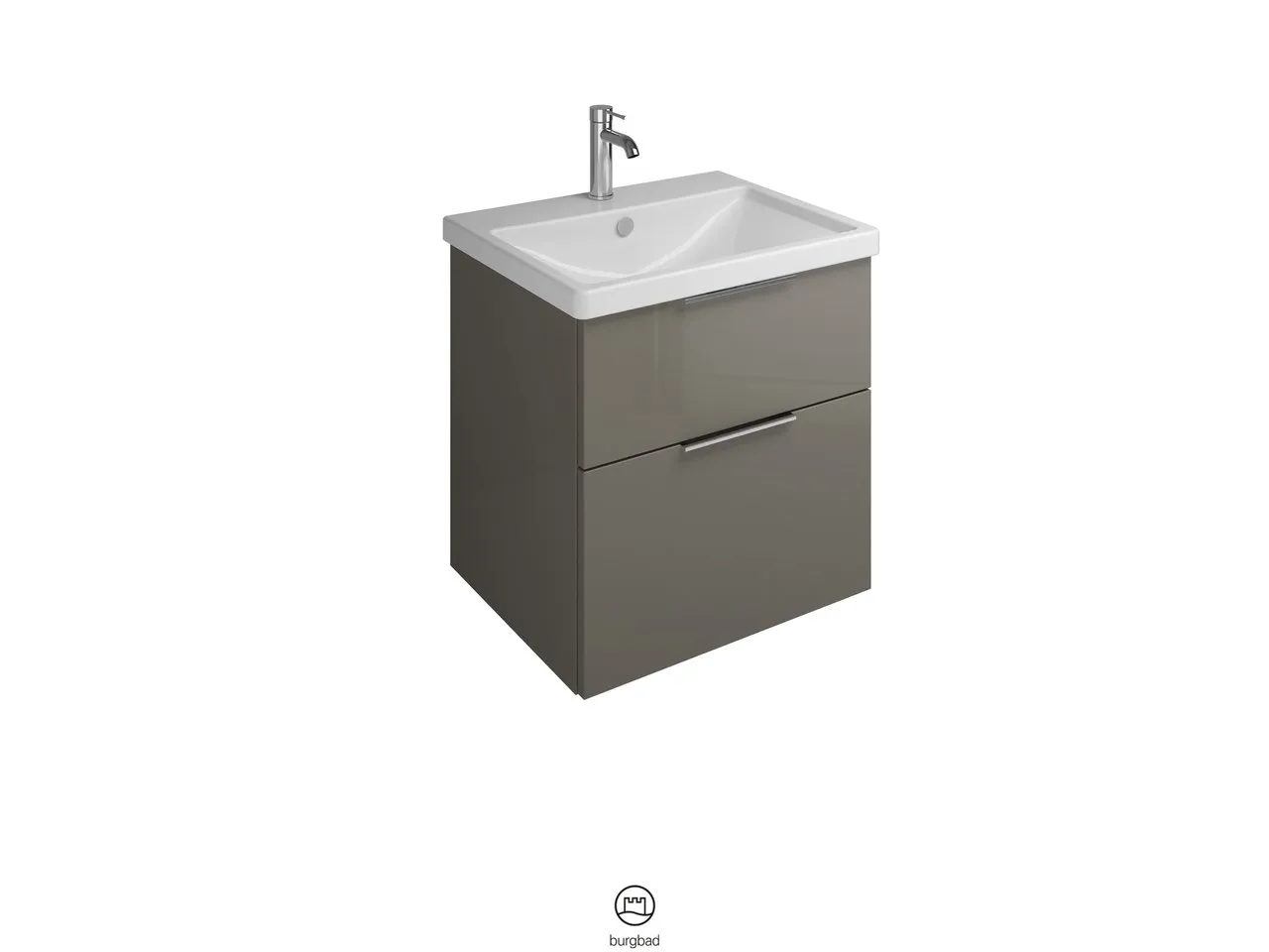 burgbad Badmöbelset Keramik-Waschtisch inkl. Waschtischunterschrank „Eqio“ 63 × 64,5 × 49 cm Stangengriff, Schwarz Matt (140 / 397 mm), in Eiche Dekor Cashmere burgbad Badmöbelset Keramik-Waschtisch inkl. Waschtischunterschrank „Eqio“ 63 × 64,5 × 49 cm Stangengriff, Schwarz Matt (140 / 397 mm), in Eiche Dekor Cashmere