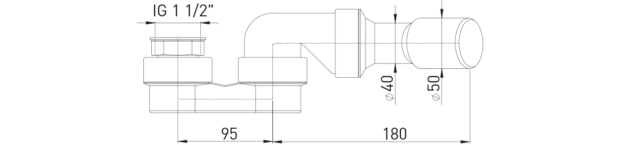 Geruchverschluss flach 1 1/2″ x 40/50 mm Geruchverschluss flach 1 1/2″ x 40/50 mm
