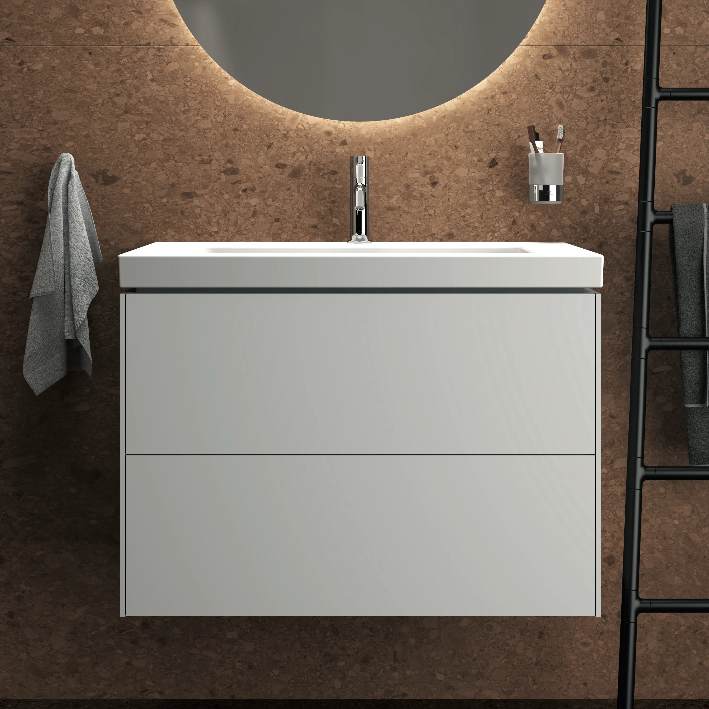Waschbecken „Extra“ 81 × 51 × 15 cm, Hahnlochposition mittig in Weiß Waschbecken „Extra“ 81 × 51 × 15 cm, Hahnlochposition mittig in Weiß