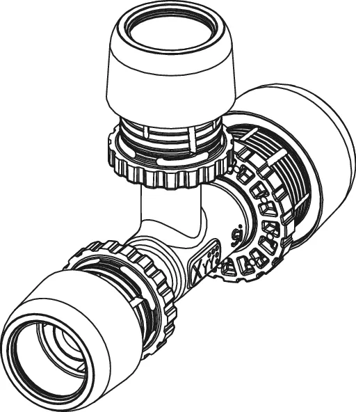 TECElogo-Ax T-Stück reduziert Dimension 20 × 16 × 20, Siliziumbronze TECElogo-Ax T-Stück reduziert Dimension 20 × 16 × 20, Siliziumbronze