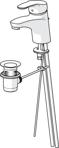 HA Einhebelmischer Waschtischbatterie HANSAMIX 0109 Kupferrohr Zugstangenablaufgarnitur Ausladung 141 mm DN15 Chrom