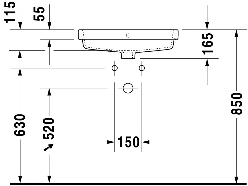 Einbauwaschtisch „Vero Air“, mit Überlauf, Hahnlochposition mittig Einbauwaschtisch „Vero Air“, mit Überlauf, Hahnlochposition mittig