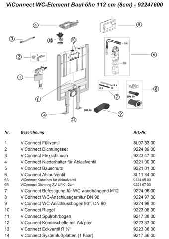 Villeroy & Boch WC-Vorwandelement Compact ViConnect Installationssysteme 922476, 635 x 1120 x 90 mm Villeroy & Boch WC-Vorwandelement Compact ViConnect Installationssysteme 922476, 635 x 1120 x 90 mm