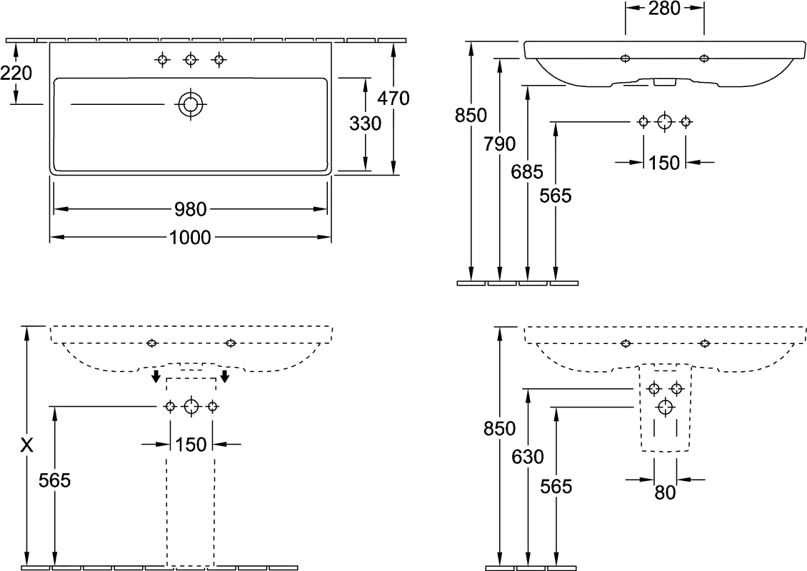 Halbsäule „Subway 2.0“ 31,5 × 29 × 20 cm in Weiß Alpin