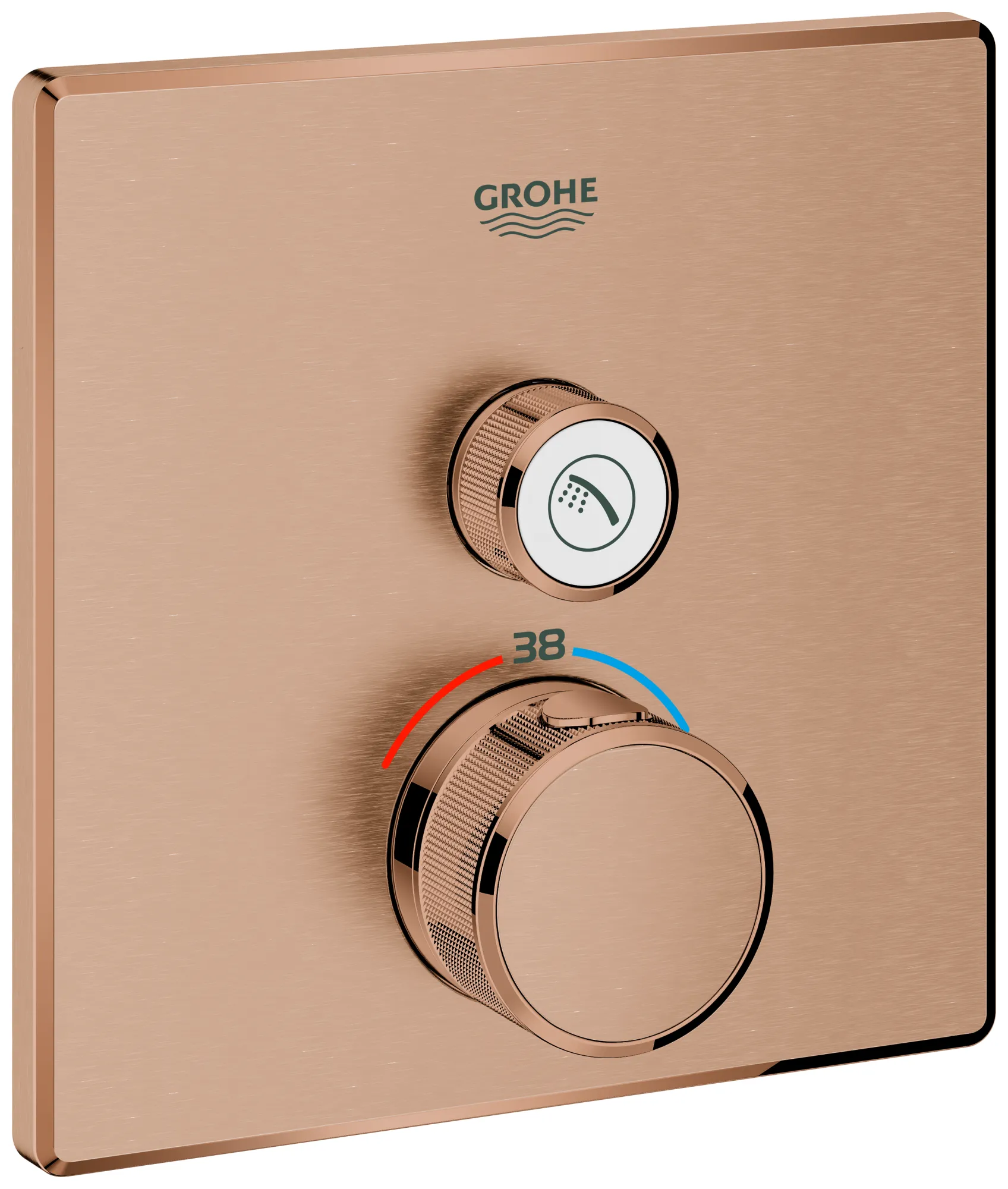 Thermostat Grohtherm SmartControl 29123, mit einem Absperrventil, Fertigmontageset für Rapido SmartBox, Wandrosette eckig, chrom Thermostat Grohtherm SmartControl 29123, mit einem Absperrventil, Fertigmontageset für Rapido SmartBox, Wandrosette eckig, chrom