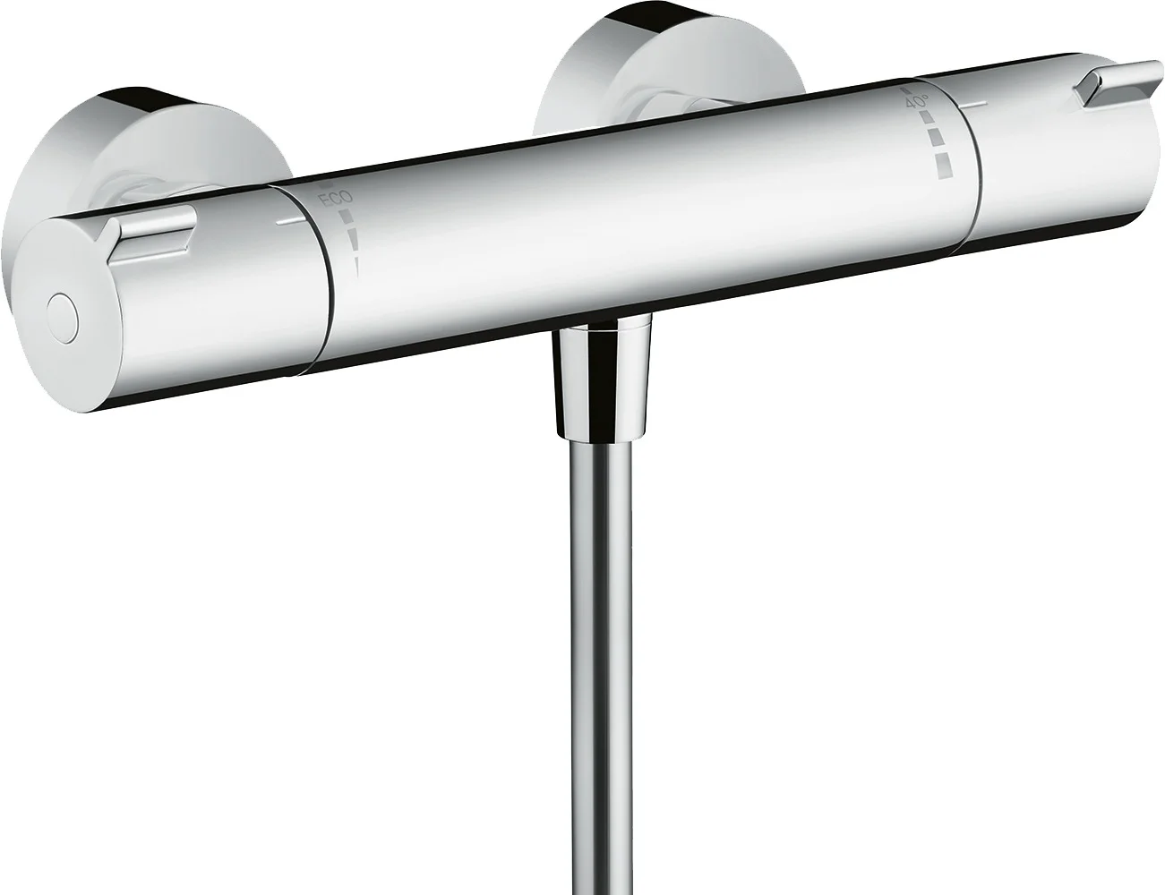 Hansgrohe Ecostat 1001 CL Brausethermostat Aufputz Chrom, DN15, max. Durchfluss 16 l/min bei 3 bar, Temperaturbegrenzung einstellbar, Rückflussverhinderer, für Durchlauferhitzer geeignet