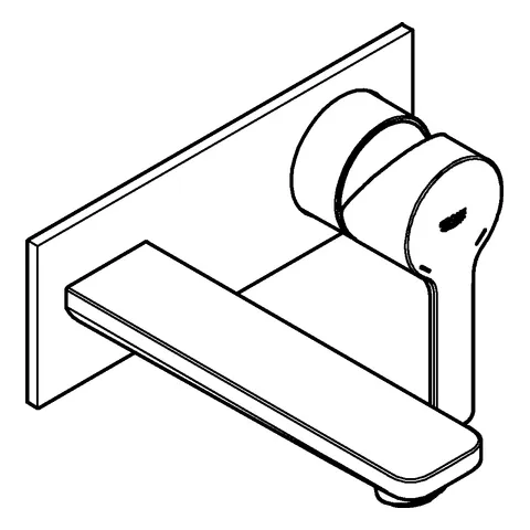2-Loch-Waschtischbatterie Lineare 19409_1, Wandmontage, Fertigmontageset für 23 571, Ausladung 149 mm, chrom 2-Loch-Waschtischbatterie Lineare 19409_1, Wandmontage, Fertigmontageset für 23 571, Ausladung 149 mm, chrom
