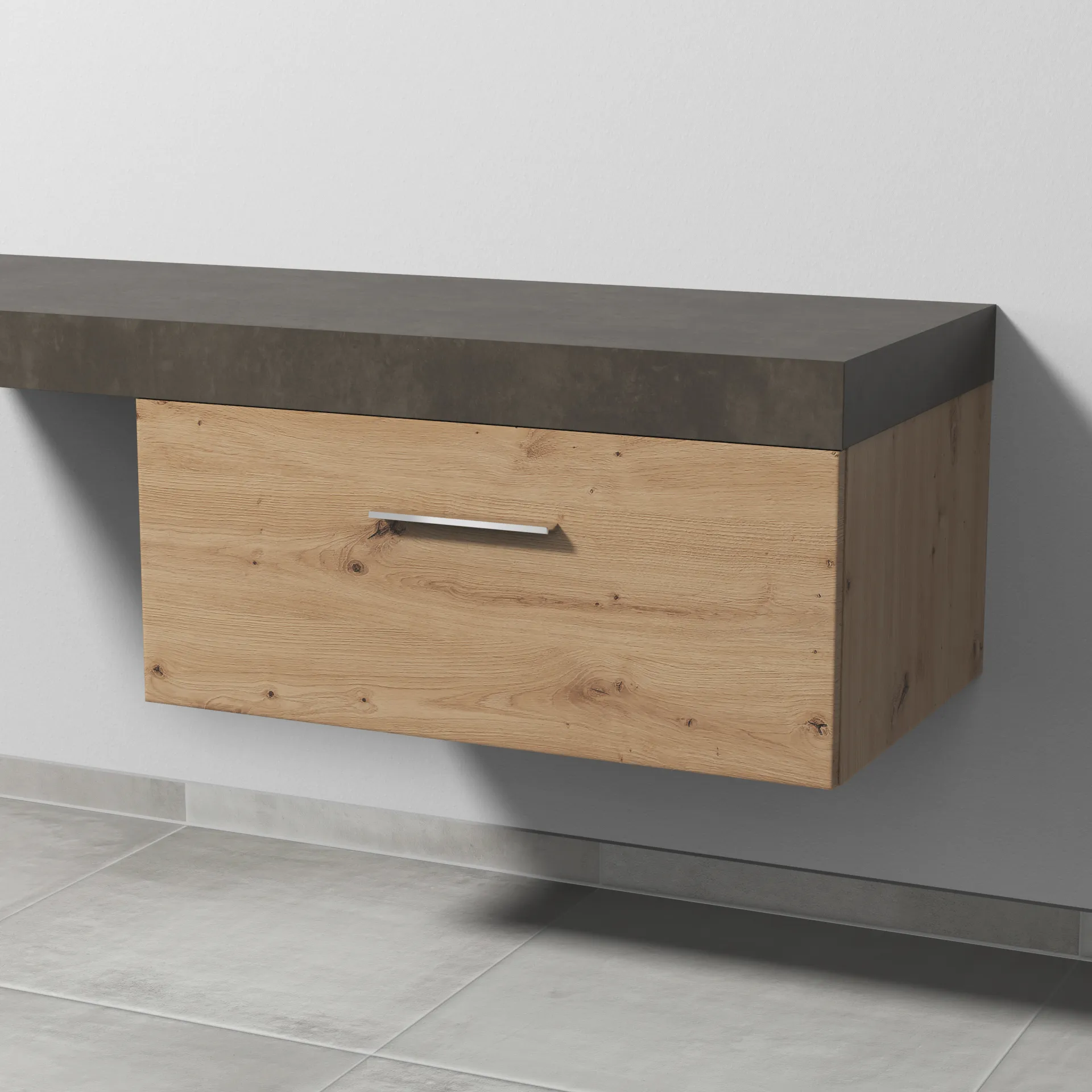 Sanipa Anbauschrank „2morrow“ 800 × 340 × 520 mm in Eiche Natural-Touch