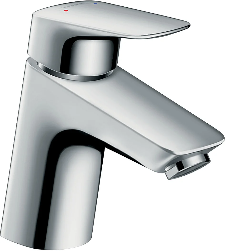 Hansgrohe Logis Einhebel-Waschtischmischer 70 drucklos, Chrom, Ausladung 107 mm, Auslaufhöhe 67 mm, Hebelgriff, Laminarstrahl, max. Durchfluss 5 l/min