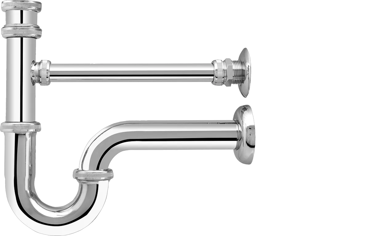 Röhrengeruchverschluss 1 1/4″ x 38 mm MS verchromt, Leckwasser-Anschluss 3/4″ Röhrengeruchverschluss 1 1/4″ x 38 mm MS verchromt, Leckwasser-Anschluss 3/4″