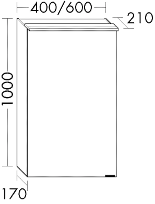 Spiegelschrank rc40Solitaire von burgbad - beidseitig verspiegelt, LED-Aufsatzleuchte 4000 K, 170x400x1000 mm