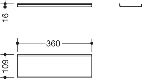 HEWI Ablage in 36 × 1,6 cm