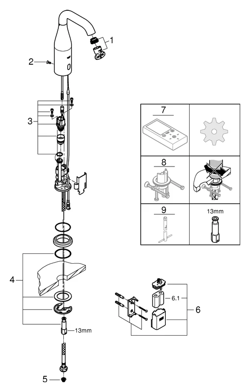Grohe Essence E Infrarot-Elektronik für Waschtisch, ½ ohne Mischung chrom Grohe Essence E Infrarot-Elektronik für Waschtisch, ½ ohne Mischung chrom
