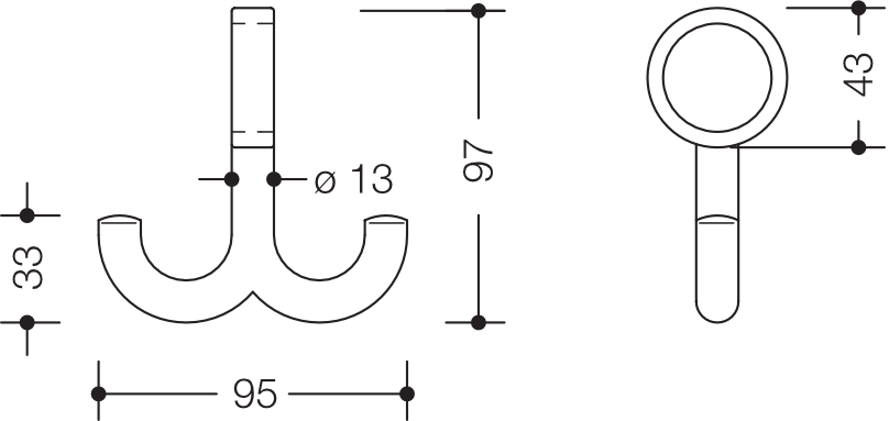 HEWI Garderobe „Kids“ in Aquablau, 9,5 cm