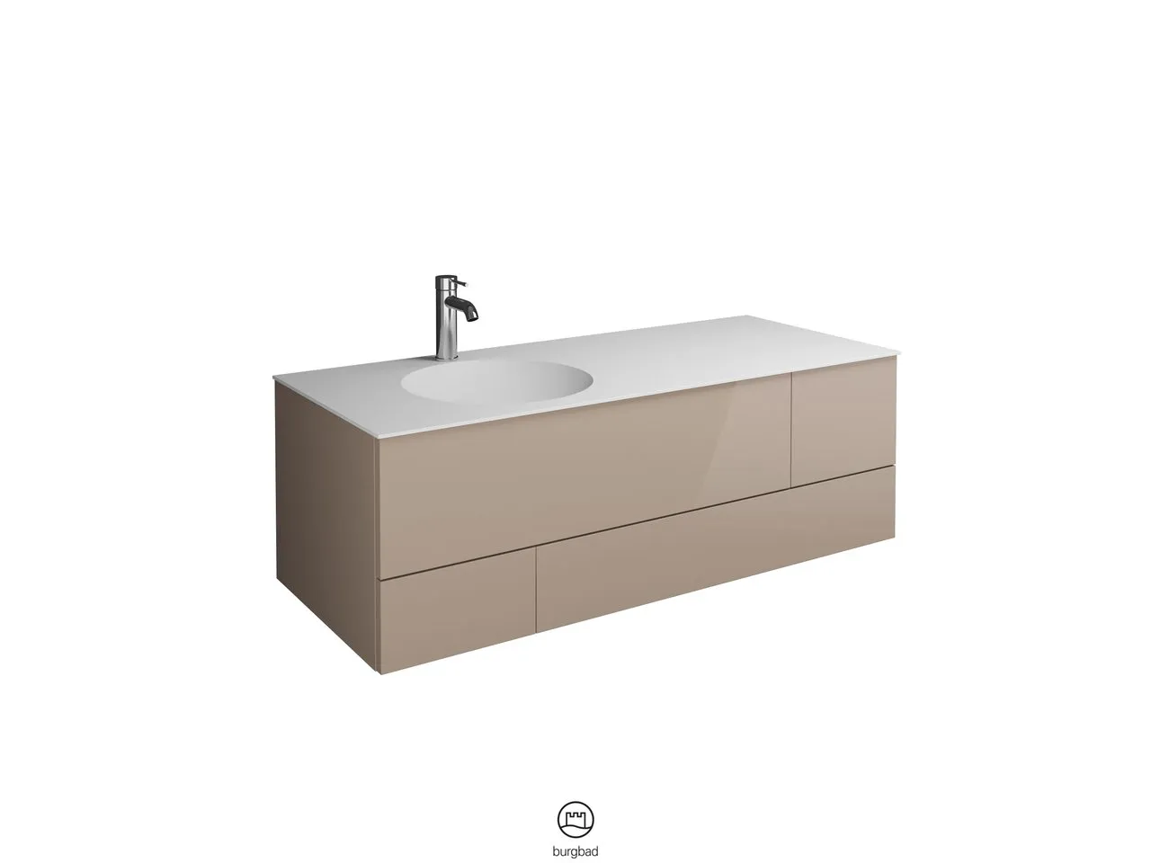 burgbad Coco HGL Waschtischset SFHR120 Mineralguss