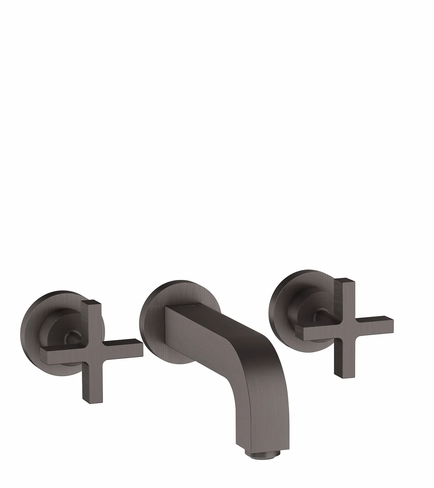 Hansgrohe AXOR Citterio 3-Loch Waschtischarmatur Unterputz, Brushed Black Chrome, Ausladung 162 mm, Kreuzgriff, Normalstrahl Hansgrohe AXOR Citterio 3-Loch Waschtischarmatur Unterputz, Brushed Black Chrome, Ausladung 162 mm, Kreuzgriff, Normalstrahl