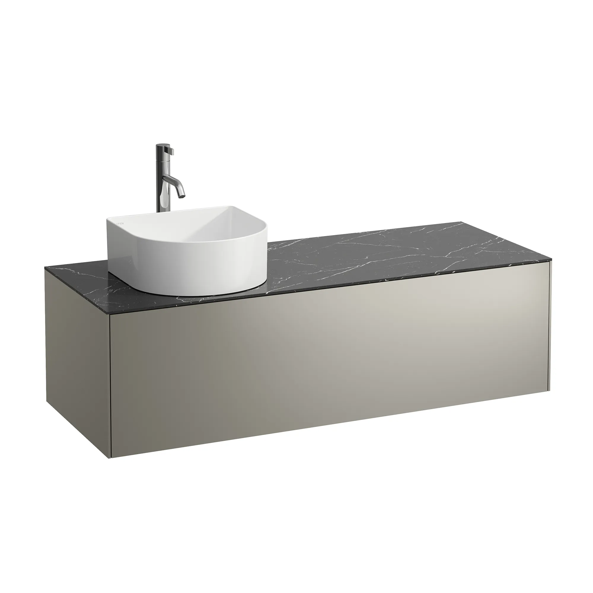 Laufen Waschtischunterbau „SONAR“ 1177 × 341 × 457 mm Titan, ohne Hahnlochbohrung, links Laufen Waschtischunterbau „SONAR“ 1177 × 341 × 457 mm Titan, ohne Hahnlochbohrung, links
