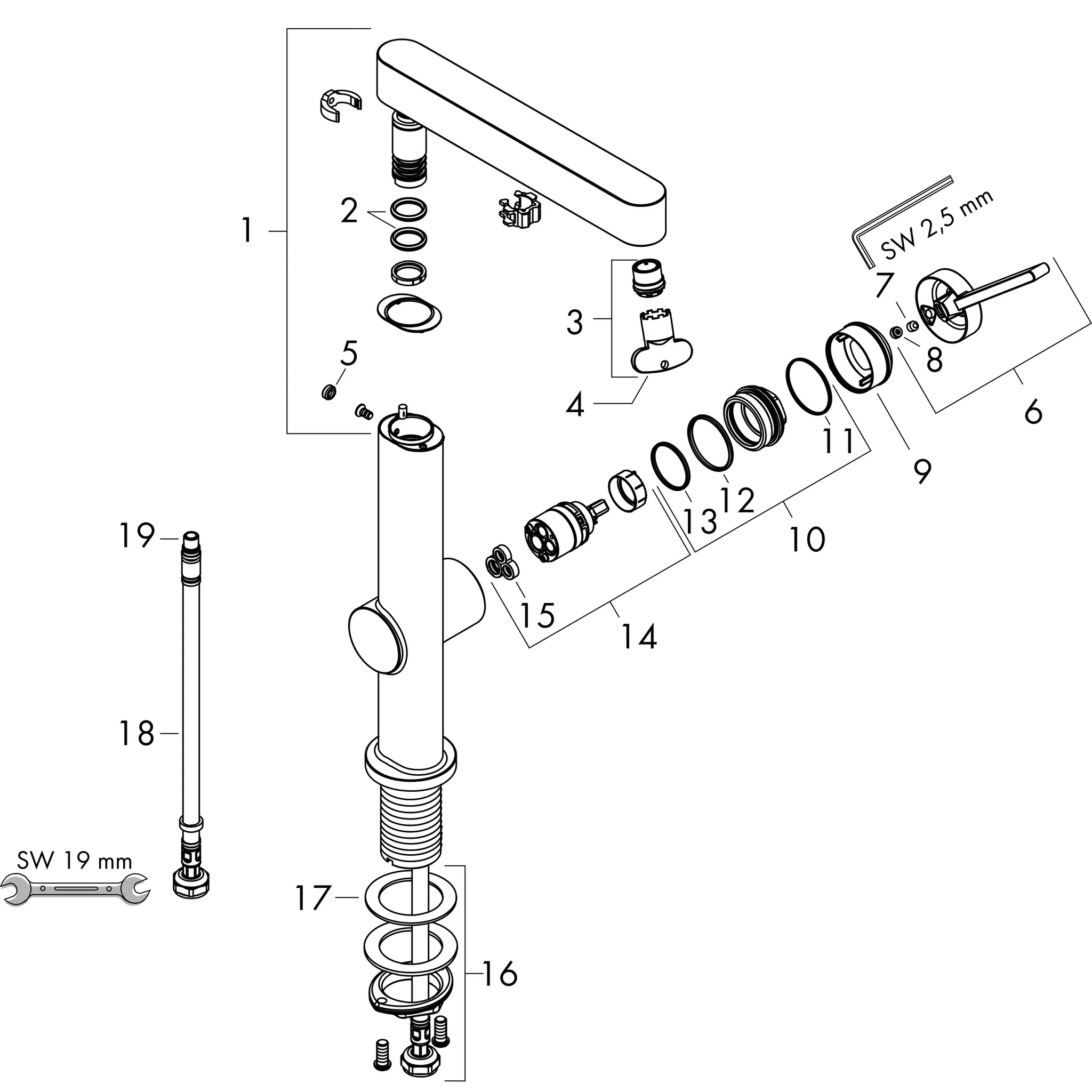 Hansgrohe Finoris Einhebel-Waschtischmischer 230 mit Schwenkauslauf, Chrom Hansgrohe Finoris Einhebel-Waschtischmischer 230 mit Schwenkauslauf, Chrom