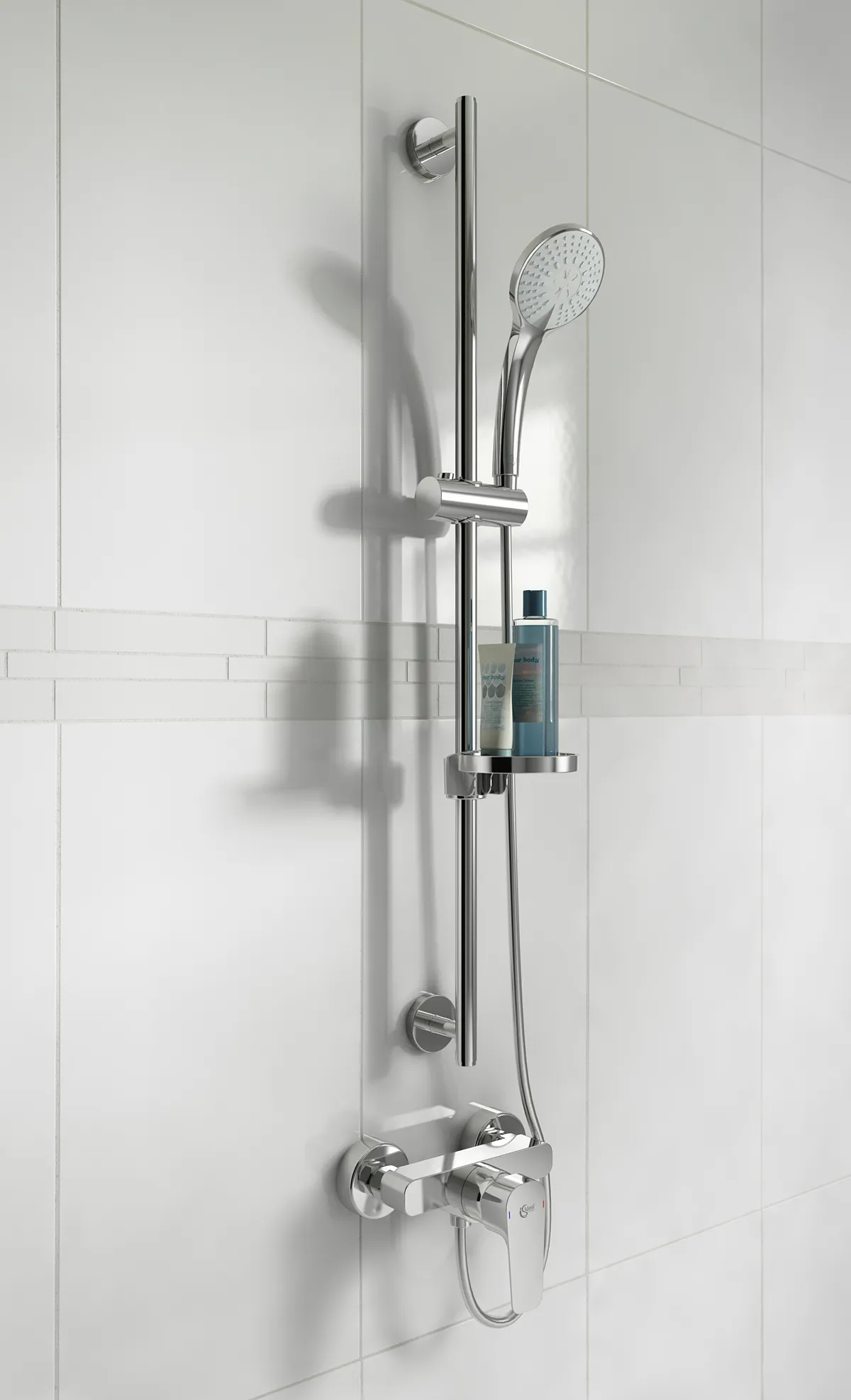 Brausekombination Idealrain 900mm 3-Funktionshandbrause, Durchmesser:100mm Chrom Brausekombination Idealrain 900mm 3-Funktionshandbrause, Durchmesser:100mm Chrom