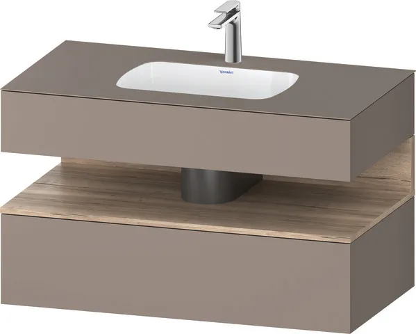 Einbauwaschtisch mit Konsolenwaschtischunterbau „Qatego“ 100 × 55 × 60 cm, mit Beleuchtung Einbauwaschtisch mit Konsolenwaschtischunterbau „Qatego“ 100 × 55 × 60 cm, mit Beleuchtung