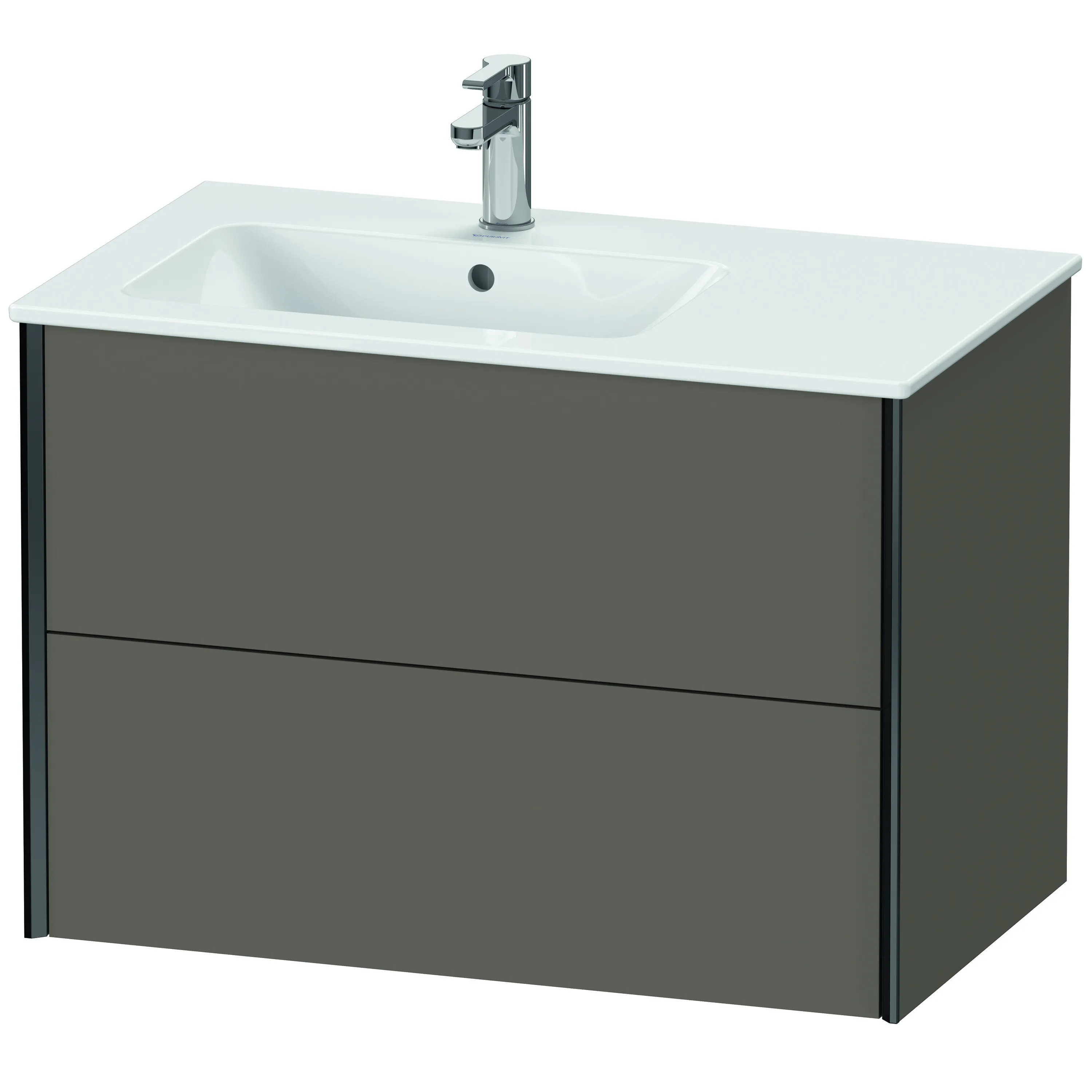 Duravit Waschtischunterschrank wandhängend „XViu“ 81 × 56 × 48 cm in Flannel Grey Seidenmatt