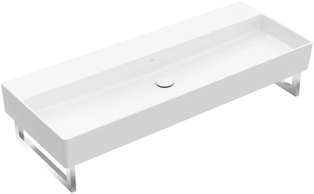 Villeroy & Boch Memento 2.0 Wandwaschbecken, 1200x470x150 mm, glänzend weiß Alpin, TitanCeram, mit Überlauf