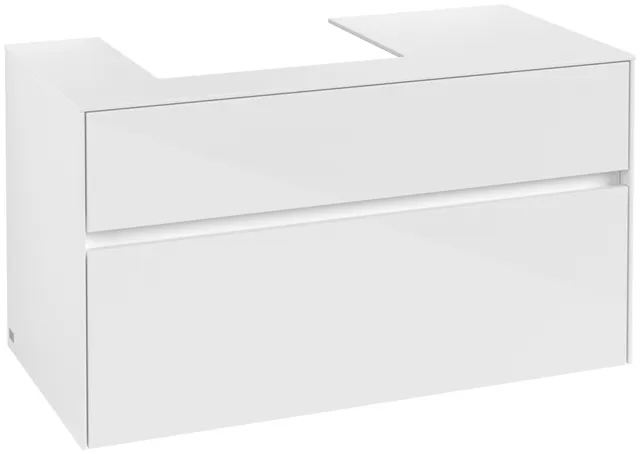 Villeroy & Boch Waschtischunterschrank „Collaro“ 1000 × 548 × 500 mm Glossy White, ohne Beleuchtung, für Becken links