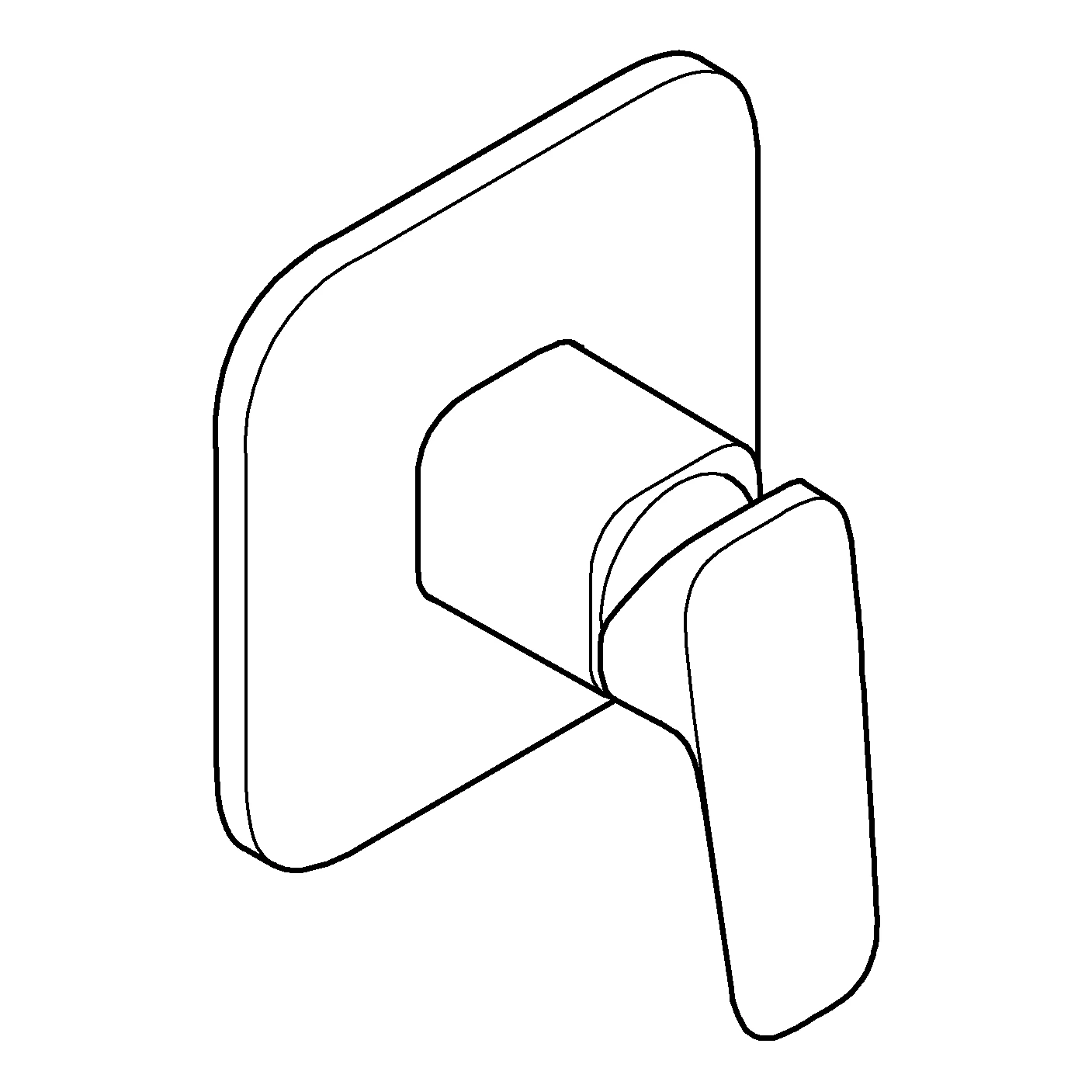 Einhand-Brausebatterie Cubeo 101777, Fertigmontageset für Rapido SmartBox 35 604, chrom
