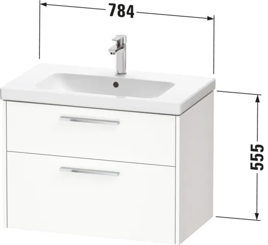 Duravit Waschtischunterschrank Wandhängend „D-Code“ 78,4 × 55,5 × 46 cm in Basalt Matt