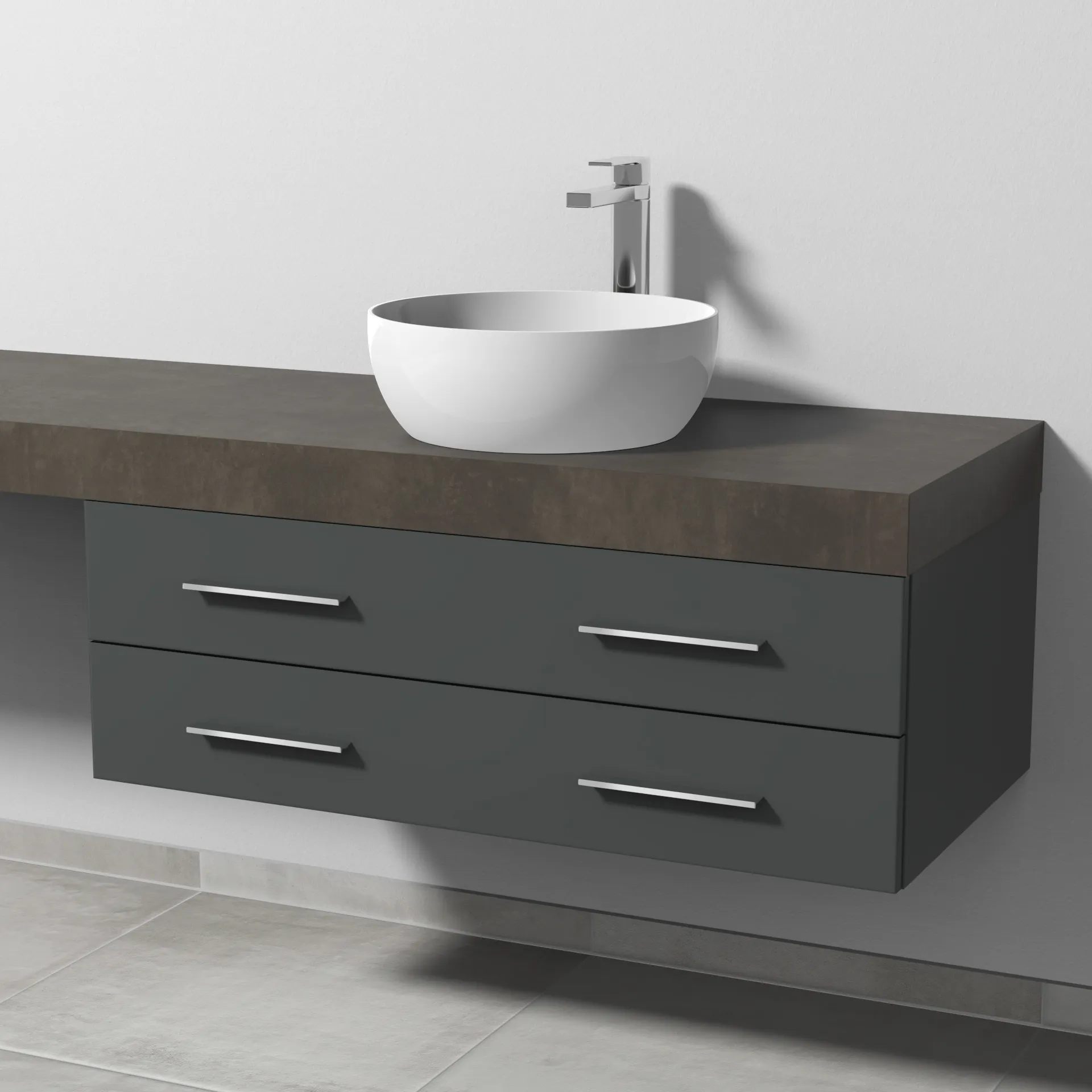 Sanipa Waschtischunterschrank „2morrow“ 1000 × 340 × 520 mm in Anthrazit (matt)