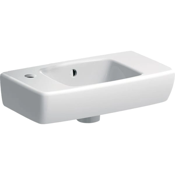 Wandwaschtisch mit Ablagefläche „Renova Compact“, rechteckig, mit Überlauf, Hahnlochposition links, Ablagefläche rechts 45 × 25 cm Wandwaschtisch mit Ablagefläche „Renova Compact“, rechteckig, mit Überlauf, Hahnlochposition links, Ablagefläche rechts 45 × 25 cm