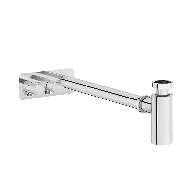 Zubehör Design Siphon Abgangsrohr und Rosette mit 2 Eckventilen (links) G 1 1/4″ Chrom Zubehör Design Siphon Abgangsrohr und Rosette mit 2 Eckventilen (links) G 1 1/4″ Chrom