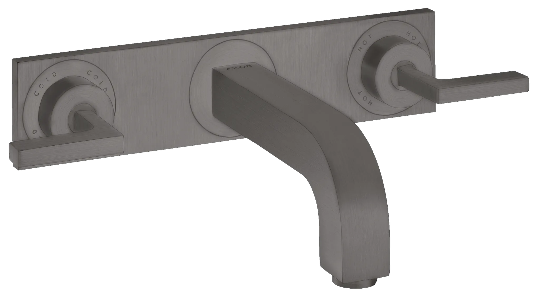 Hansgrohe AXOR Citterio 3-Loch Waschtischarmatur Unterputz, Brushed Black Chrome, Ausladung 226 mm, Hebelgriff, Normalstrahl, max. Durchfluss 5 l/min