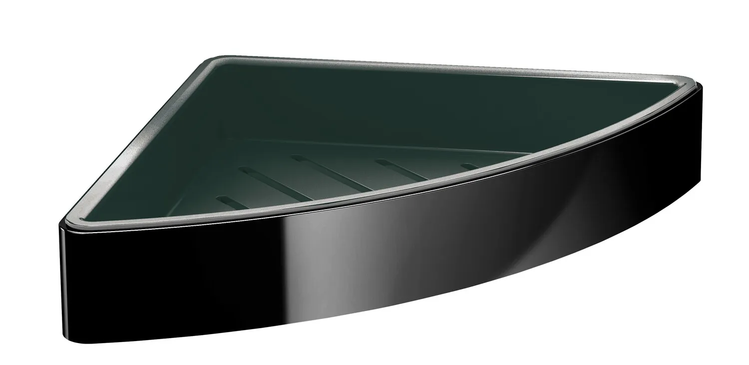 loft Eckschwammkorb mit Kunststoffeinsatz 179 × 36 × 179 mm, schwarz/schwarz